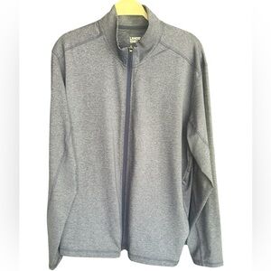 Lands’ End Men’s Performance Zip Jacket Heathered Blue Athletic Layer